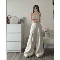 ZUZU CLOSET| Catie set | Áo quây croptop kèm quần xuông ống rộng, chất đũi vải loại 1 , phong cách  trẻ trung cá tinh