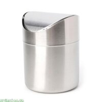 Zwinz1aa Bàn Inox Thùng Rác Mặt Bàn Thùng Rác Có Nắp Xoay 1 5 L
