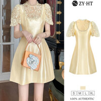 Zyht EraVogue Đầm Nữ Kem Đầm Tay Phồng Váy Chữ A Đầm Công Sở Hiso Đầm Vintage Đầm Dự Tiệc Đầm Dạ Hội 21171