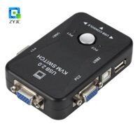 Zyjc 2 Cổng VGA KVM Switch Hoạt Động Đơn Giản Phím Chuột Chia Sẻ Cho Máy Tính / Chuột / Bàn Phím / Đĩa U