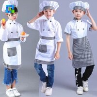 Zyjc Trẻ Em Đầu Bếp Bộ Trang Phục Dễ Thương Top Tạp dề Mũ Nhà Bếp Trẻ Em Trang Trí Halloween