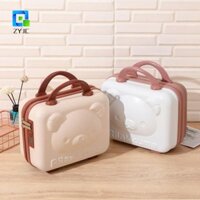 Zyjc Vali Di Động Dây Kéo Hành Lý Chống Thấm Nước Bảo Quản Hộp Vệ Sinh Có Khóa Mật Khẩu Hộp Đựng Mỹ Phẩm Rilakkuma Gấu Hoạt Hình Du Lịch