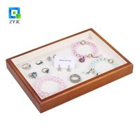 ZYJC Zyjc Nhẫn Gỗ Khay Jewlery Người Tổ Chức Quầy Đơn Giản
