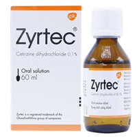 Zyrtec Sol 1mg/ml 60ml điều trị giảm các triệu chứng của mày đay, viêm mũi dị ứng