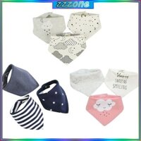 Zzz 3 Trẻ Sơ Sinh Yếm Cotton Sơ Sinh Ba Lớp Chống Thấm Nước Cho Tam Giác Khăn Ăn Nước Bọt Khăn Bandana Burp Clo