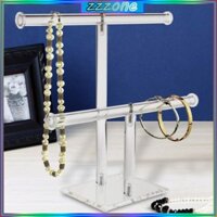 Zzz Acrylic Trong Suốt Đế Trang Sức Cho Ốp Lưng 2 Tầng Chữ T Hiển Thị Vòng Tay Hiển Thị Giá Đỡ Đứng Tổ Chức Lắc Tay Vòng Cổ Kéo