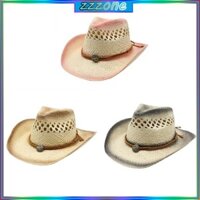 Zzz Handmade Mũ Câu Cá Rộng Vành Dệt Mũ Cao Bồi Cho Nữ Nam Trang Phục Tiệc Unisex Bò Cô Gái Mũ Cắm Trại