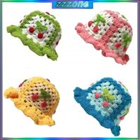 Zzz Len Sợi Mũ Bé Gái Bonnet Y2K Móc Anh Đào Mũ Đội Đầu Người Lớn Mũ Dễ Thương