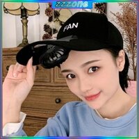 Zzz USB Sạc Quạt Làm Mát Mũ Bóng Chày Có Thể Điều Chỉnh Tốc Độ Chống Nắng Trucker Hat
