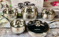 10 bộ nồi dùng cho bếp điện từ dẫn nhiệt tốt thiết kế đẹp giá từ 850k