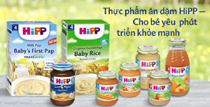 Bảng giá thực phẩm ăn dặm cho bé Hipp cập nhật tháng 1/2018