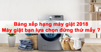 Bảng xếp hạng máy giặt 2018 - Máy giặt bạn lựa chọn đứng thứ mấy ?