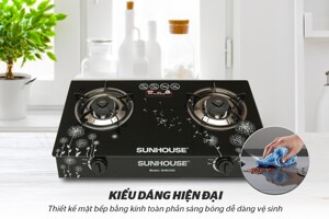 Bếp gas đôi Sunhouse SHB3365 thiết kế tinh tế, sử dụng dễ dàng