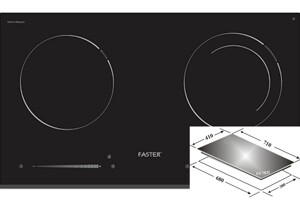 Bếp từ âm 2 vùng nấu Faster FS-782I thiết kế sang trọng, hiệu suất ấn tượng