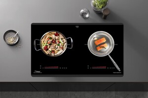 Bếp từ đôi Canzy CZ 9979 GRC thiết kế tinh tế, tính năng hiện đại