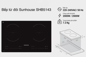 Bếp từ đôi Sunhouse SHB5143 giá thành hợp lý, công nghệ vượt trội