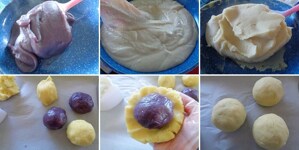 Cách làm bánh trung thu đậu xanh nhân khoai lang tím