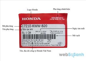 Cách phân biệt lọc gió xe máy Honda thật giả