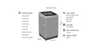 Đánh giá các tính năng của máy giặt Aqua 11.5 kg AQW-UW115AT