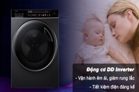 Đánh giá máy giặt Aqua Inverter 10 kg AQD-DDW1000J.BK: Thiết kế đẹp mắt, công nghệ AI hiện đại