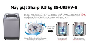 Đánh giá máy giặt Sharp 9.5 kg ES-U95HV-S có đáng mua không?