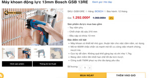 Hướng dẫn chi tiết cách sử dụng máy khoan Bosch GSB 13 RE