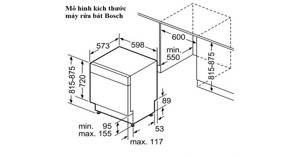 Kích thước máy rửa bát Bosch tiêu chuẩn như thế nào?