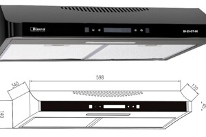 Máy hút mùi Binova BI-23-GT-06 thiết kế cổ điển, lắp âm tủ gọn gàng và sang trọng