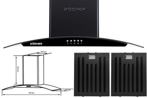 Máy hút mùi Kocher K-8070V giúp bạn làm chủ không gian bếp sang trọng, sạch sẽ