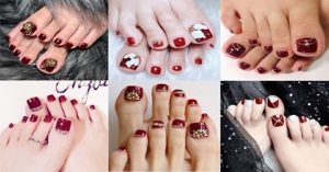 Những màu sơn móng chân màu đỏ mận nổi bật