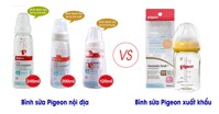 Phân biệt bình sữa Pigeon nội địa Nhật và bình xuất khẩu