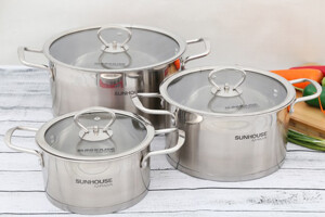 Review bộ nồi inox 5 đáy Sunhouse SH784 có tốt không?
