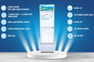 Review chi tiết tủ mát Sanaky Inverter 2 cánh 340 lít VH-408W3L