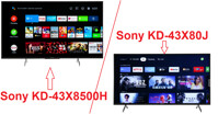 So sánh Android Tivi 4K 43 inch Sony KD-43X80J và Sony KD-43X8500H: Nên chọn mua smart tivi nào?