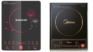So sánh bếp điện từ Sunhouse SHD6152 và bếp điện từ Midea MI-SV19EH