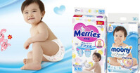 So sánh bỉm Moony và Merries chi tiết nhất