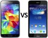 So sánh điện thoại Asus PadFone S và Galaxy S5