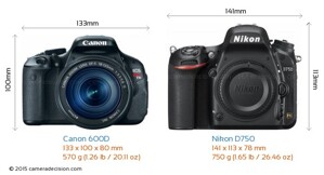So sánh máy ảnh Canon EOS 600D và Nikon D750