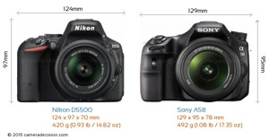 So sánh máy ảnh Sony A58 và Nikon D5500