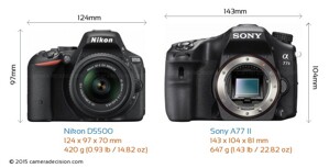 So sánh máy ảnh Sony A77 II và Nikon D5500