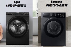 So sánh máy giặt Aqua Inverter 12 kg AW12-BP4959U1K và Samsung WW12CGC04DABSV