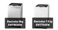 So sánh máy giặt giá 5 triệu Electrolux 9kg EWT903XW và Electrolux 7.5 kg EWT754XW
