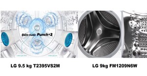 So sánh máy giặt LG Inverter 9.5 kg T2395VS2M và LG 9 kg FM1209N6W