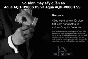 So sánh máy sấy quần áo Aqua 8kg AQH-V800H.SS và Aqua AQH-H900G.PS