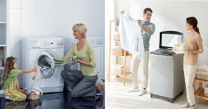 So sánh nên mua máy giặt cửa trên hay cửa trước thì tốt?