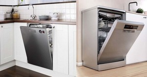 So sánh sự giống và khác nhau giữa máy rửa bát độc lập và âm tủ