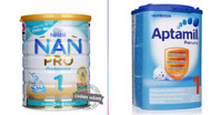 So sánh thành phần dinh dưỡng có trong sữa bột công thức Nan số 1 và sữa Aptamil số 1