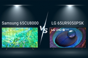 So sánh tivi 4K 65 inch Samsung 65CU8000 và LG 65UR9050PSK