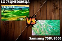 So sánh tivi Samsung 75DU8000 và LG 75QNED80SQA – Bạn sẽ mua tivi nào?