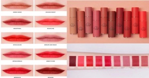 Tổng hợp bảng màu đầy đủ của son môi 3CE Velvet Lip Tint